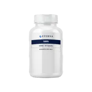 A single research bottle of Eterna Peptides NMN Capsules 500mg featuring pure Nicotinamide Mononucleotide.